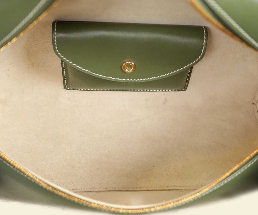 Loro Piana Dark Lichen Green Extra L27 Saddle Bag