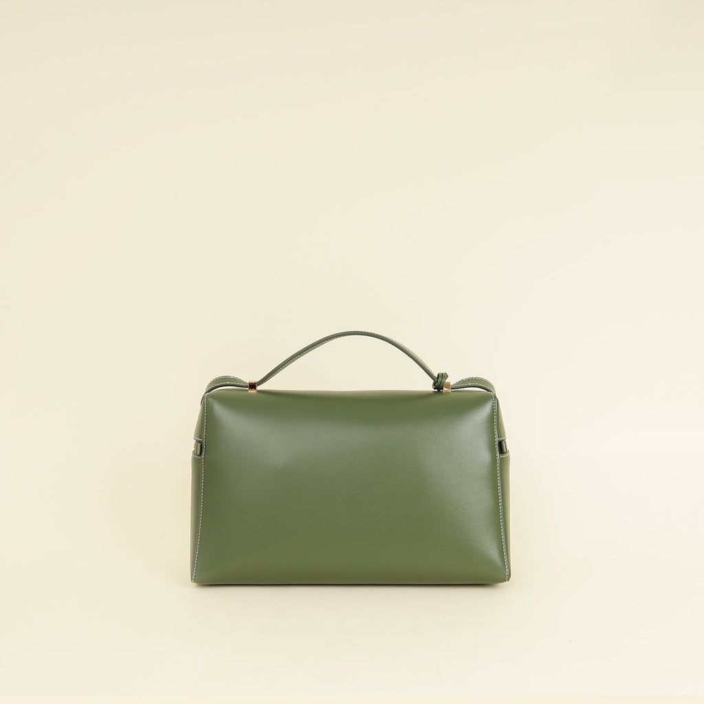Loro Piana Dark Lichen Green Extra L27 Saddle Bag