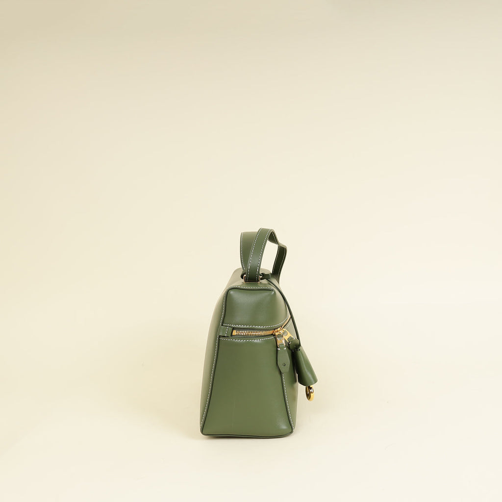 Loro Piana Dark Lichen Green Extra L27 Saddle Bag
