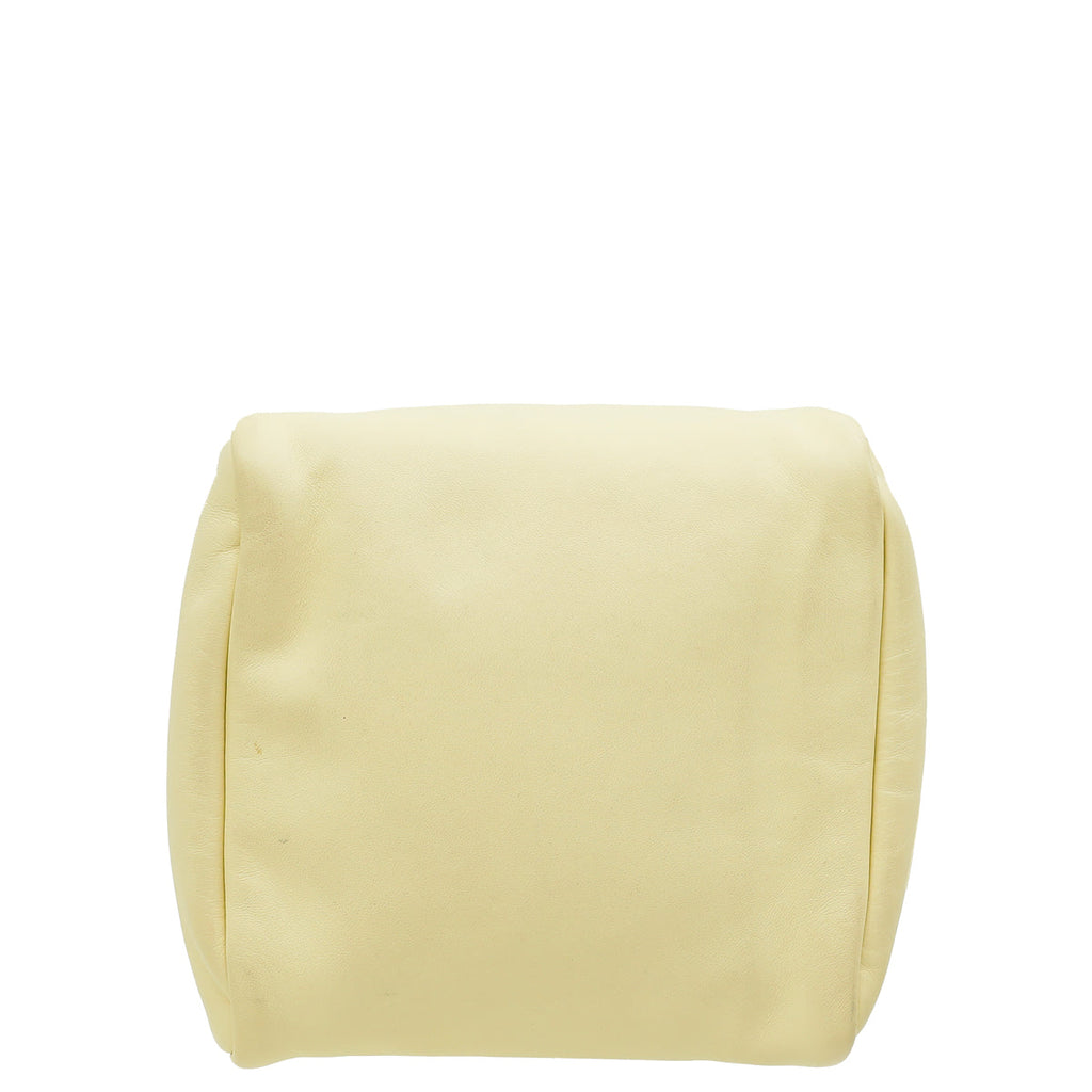 Loro Piana Cream Puffy Pouch Clutch Bag