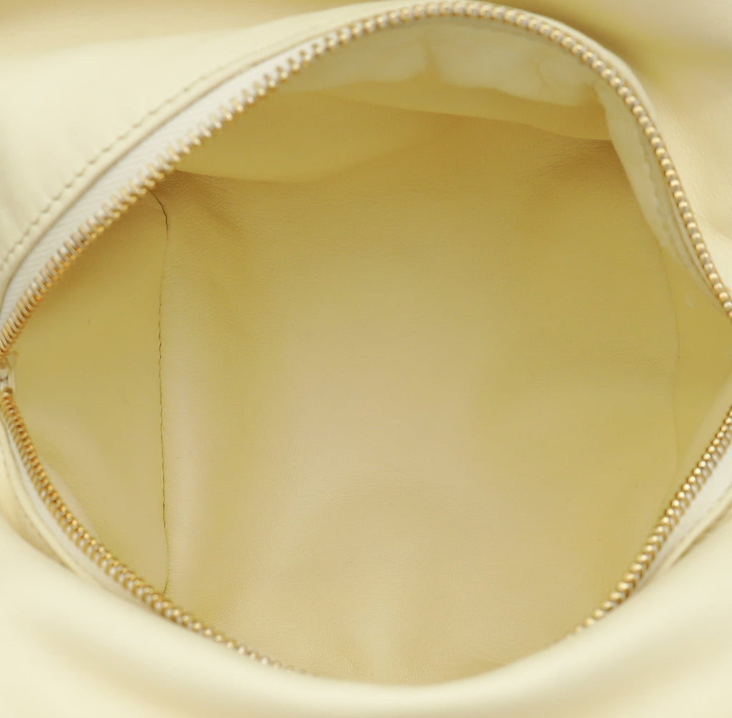 Loro Piana Cream Puffy Pouch Clutch Bag