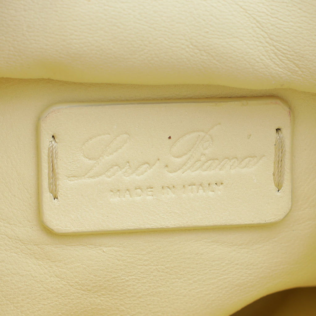 Loro Piana Cream Puffy Pouch Clutch Bag