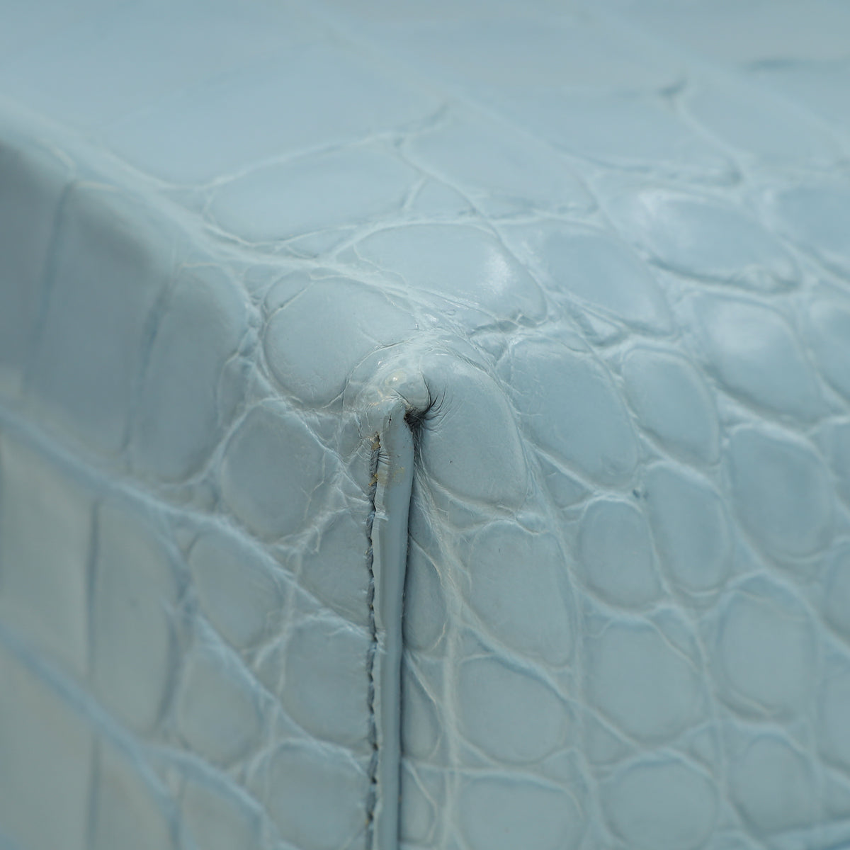 Loro Piana Blue Celadon Soft Shiny Alligator Extra Pocket Bag