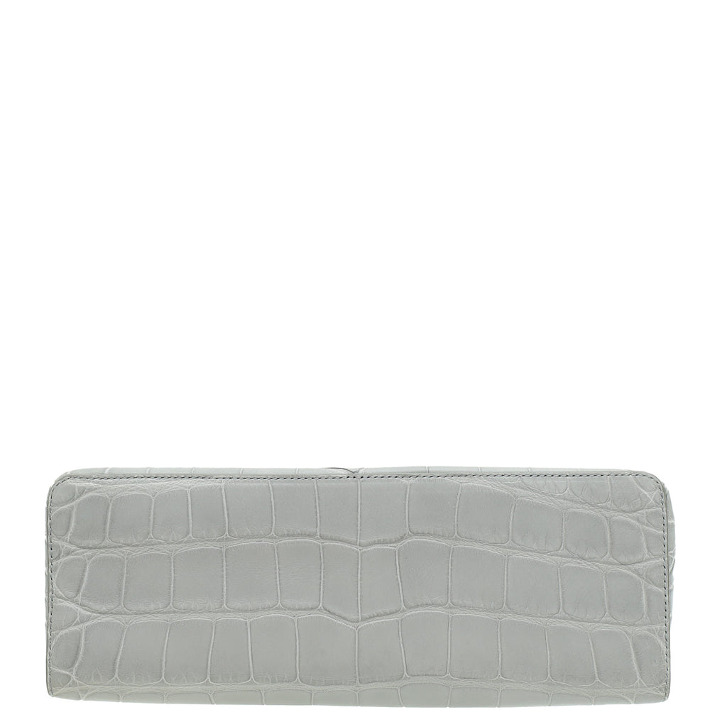 Loro Piana Eucalyptus Gray Soft Matte Alligator Extra Pocket Bag