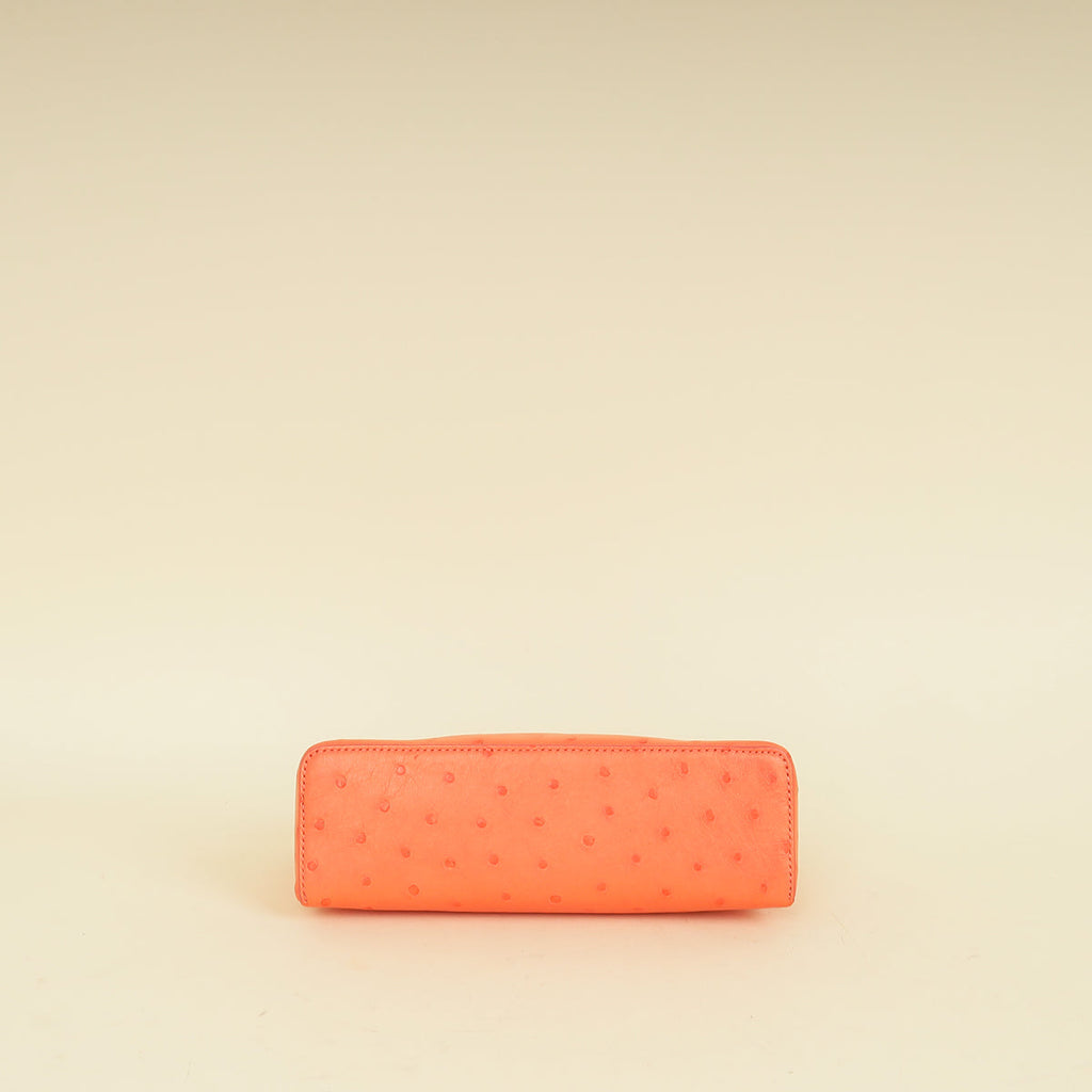 Loro Piana Orange Ostrich Extra Pocket L19 Bag