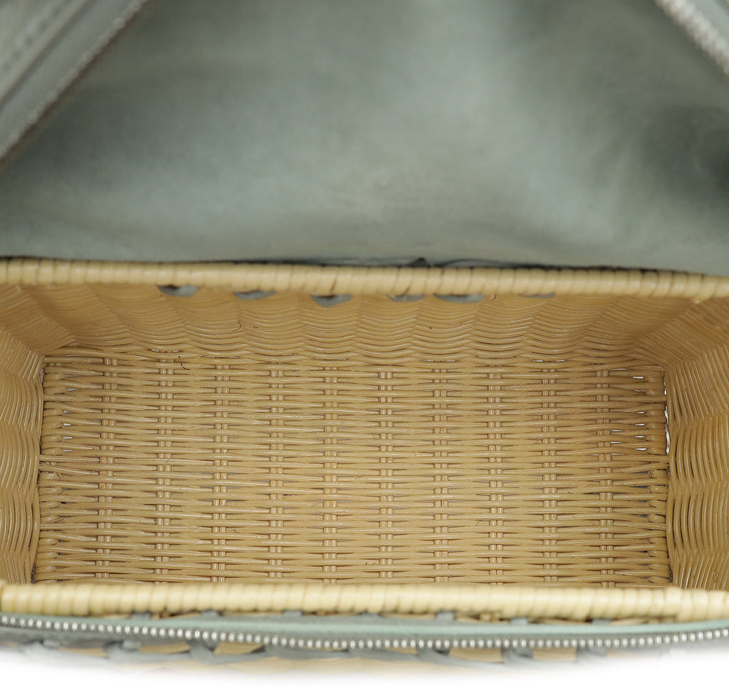 Loro Piana Bicolor Extra Pocket L19 Alligator Wicker Pouch