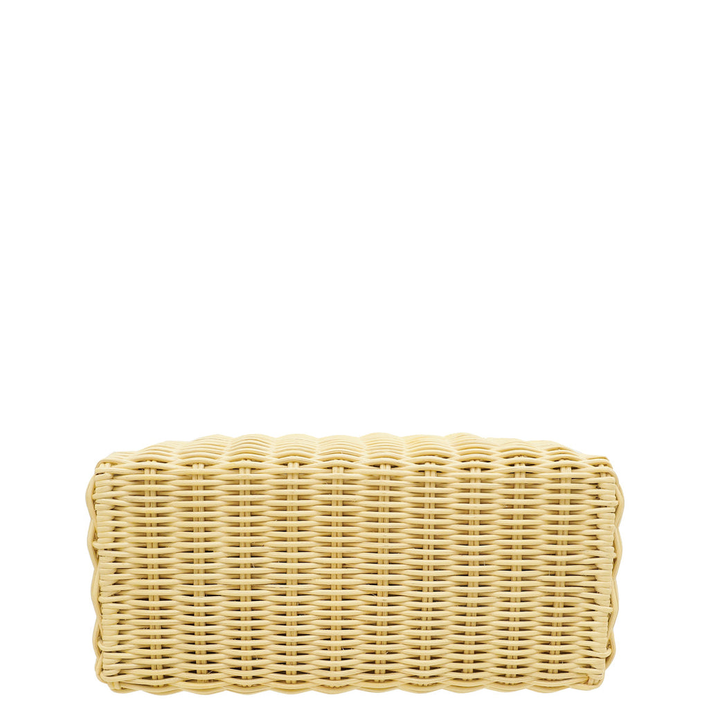 Loro Piana Bicolor Extra Pocket L19 Alligator Wicker Pouch
