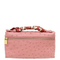 Loro Piana Pink Ostrich L19 Pouch Bag W/ Twilly