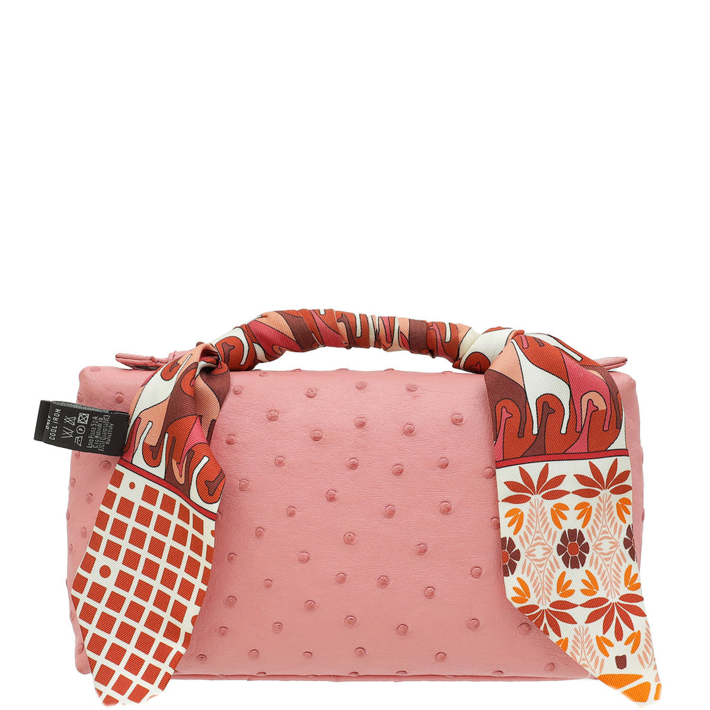 Loro Piana Pink Ostrich L19 Pouch Bag W/ Twilly