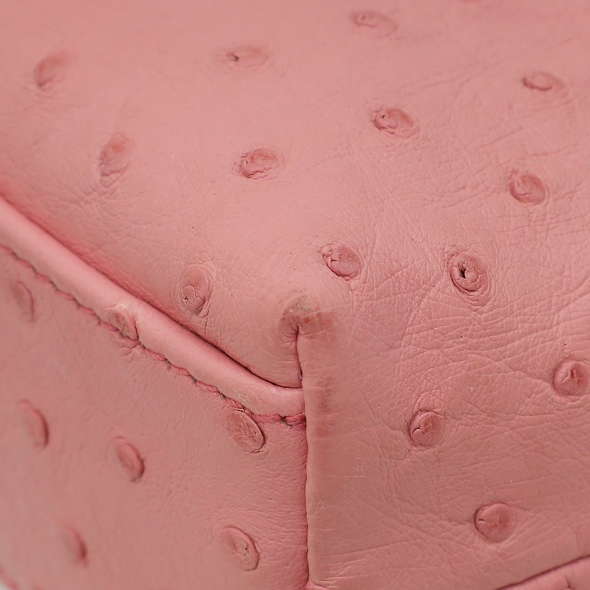 Loro Piana Pink Ostrich L19 Pouch Bag W/ Twilly