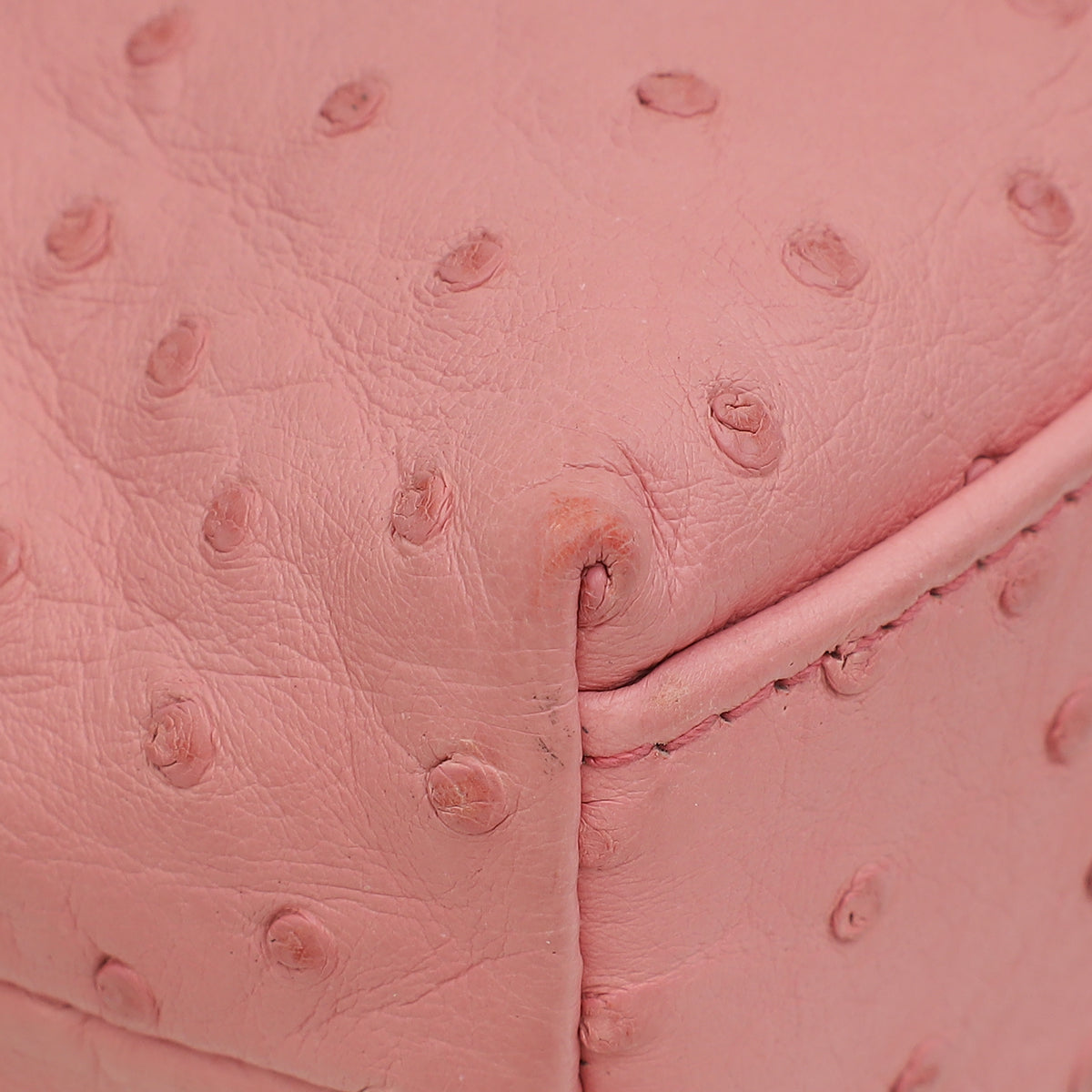 Loro Piana Pink Ostrich L19 Pouch Bag W/ Twilly