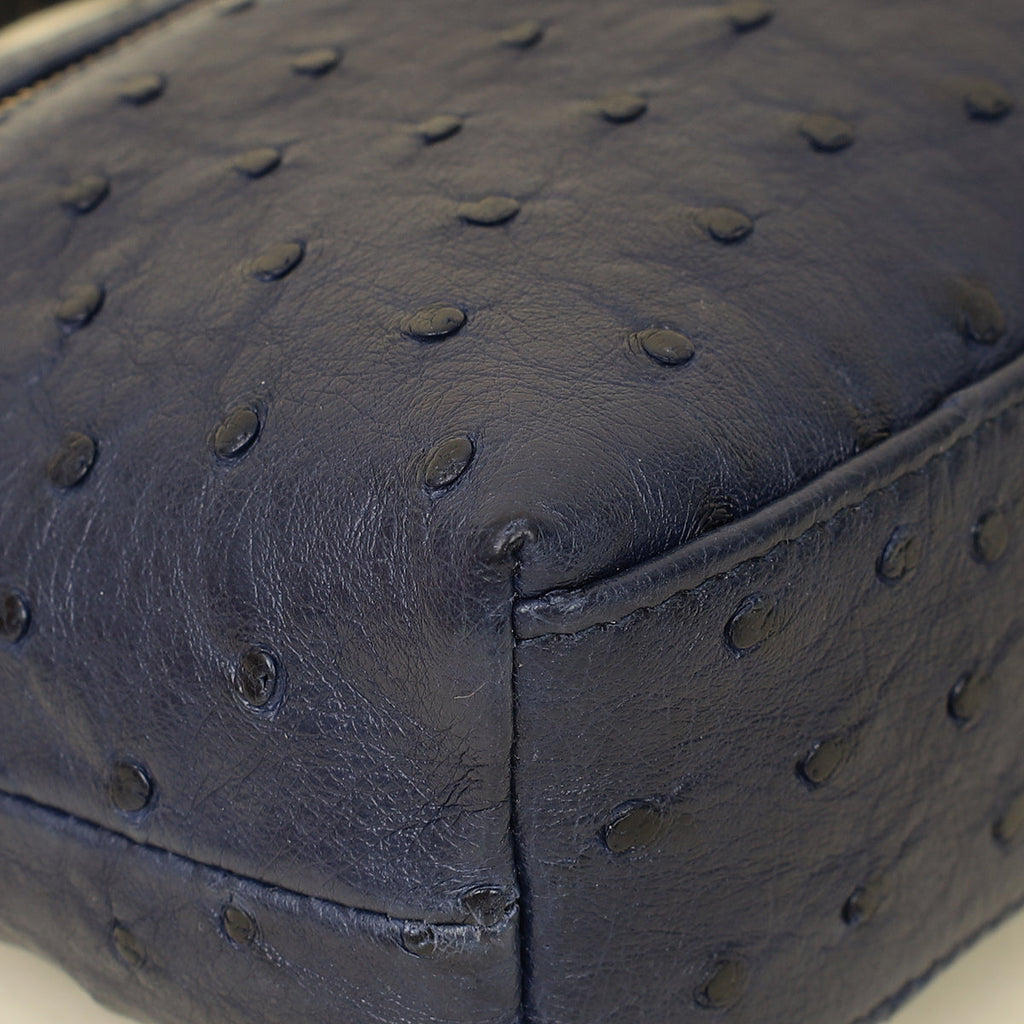 Loro Piana Blue Ostrich L19 Pouch