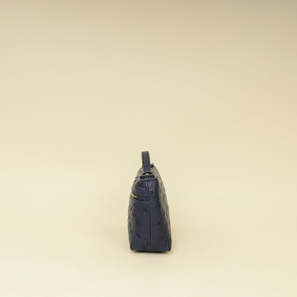 Loro Piana Blue Ostrich L19 Pouch