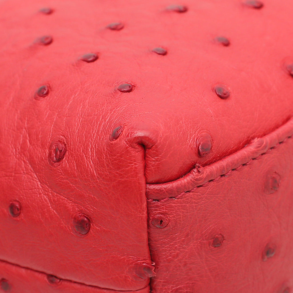 Loro Piana Red Ostrich L19 Pouch
