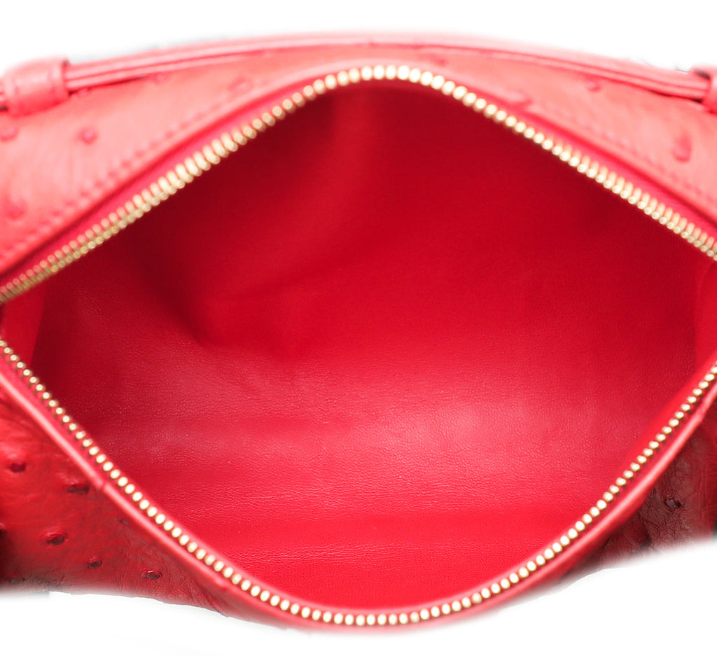 Loro Piana Red Ostrich L19 Pouch