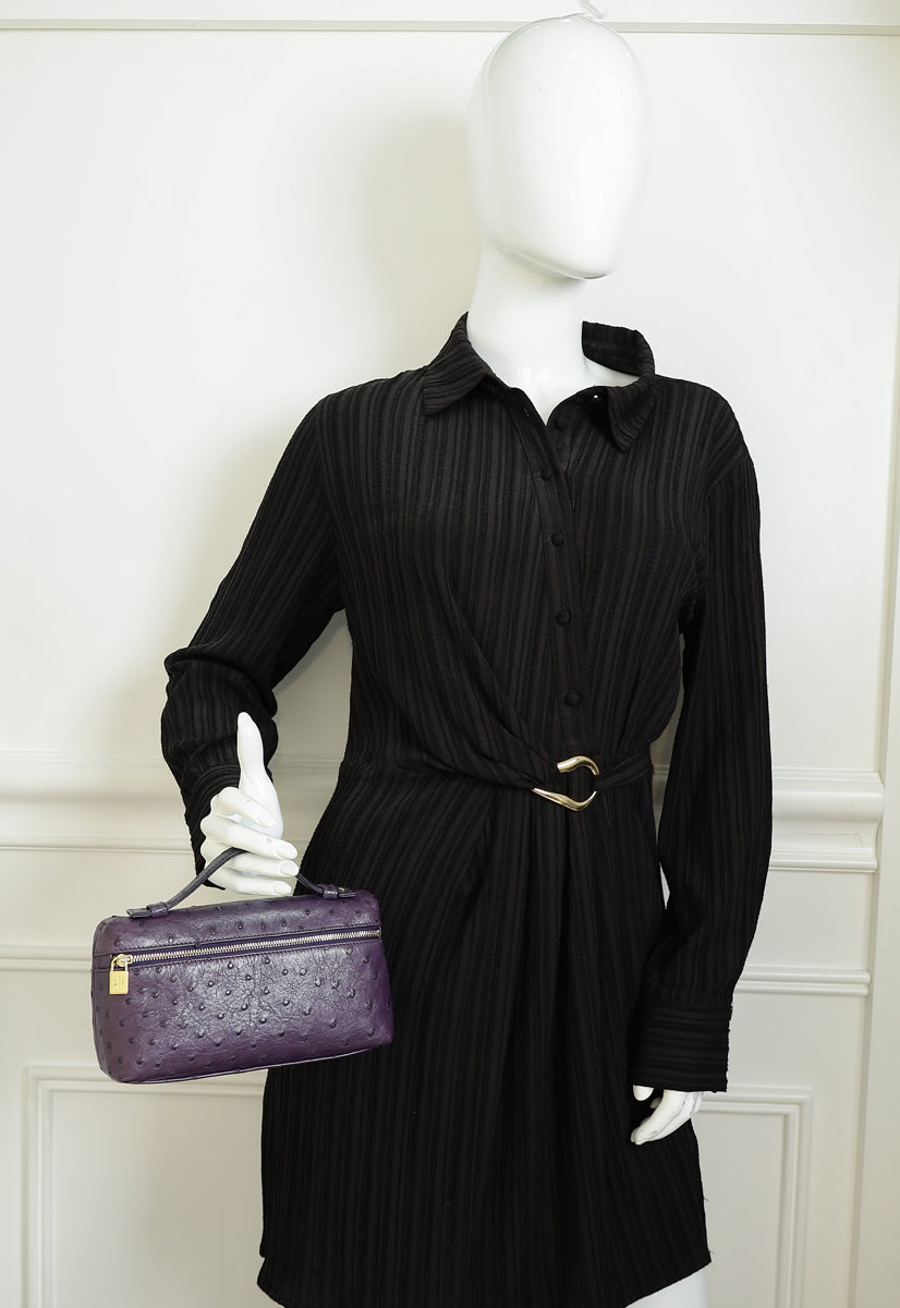 Loro Piana Violet Ostrich Extra Pocket L19