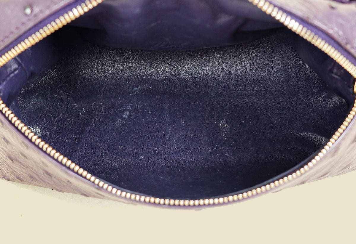 Loro Piana Violet Ostrich Extra Pocket L19