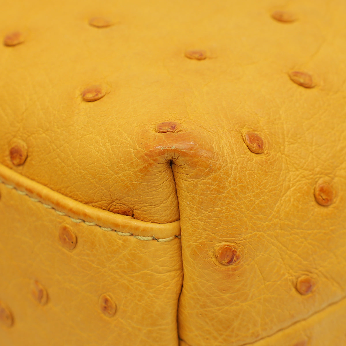 Loro Piana Yellow Ostrich Extra Pocket L19 Bag