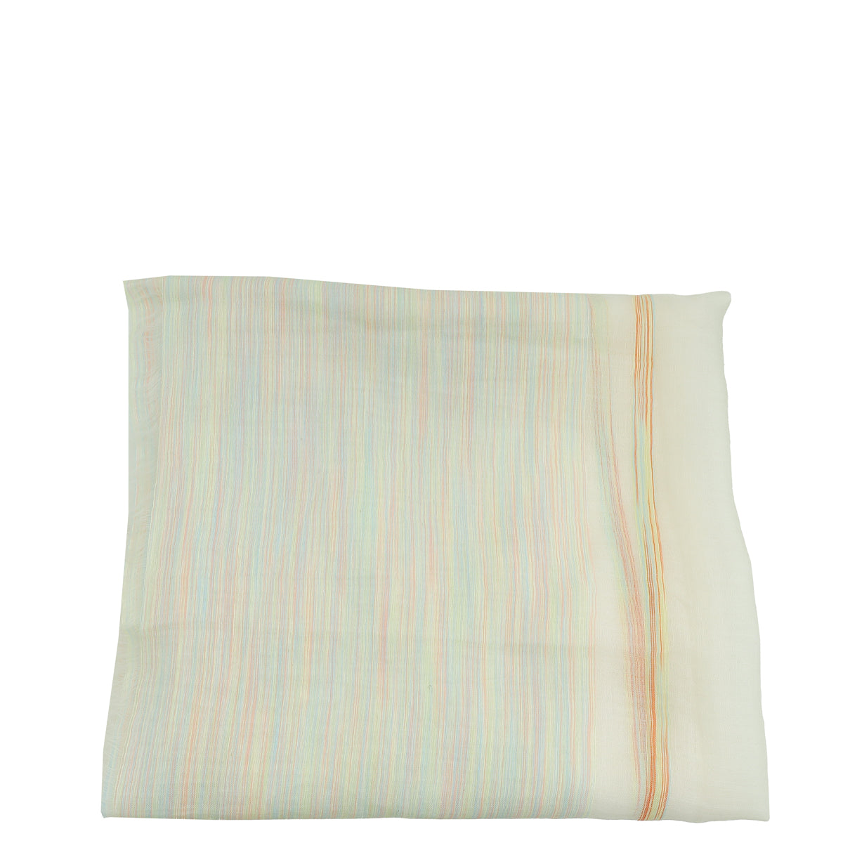 Loro Piana Cream Multicolor Cashmere and Cotton Scarf