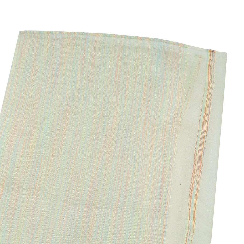 Loro Piana Cream Multicolor Cashmere and Cotton Scarf