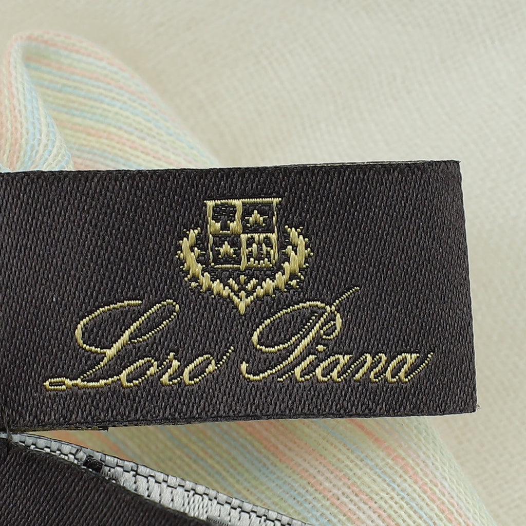Loro Piana Cream Multicolor Cashmere and Cotton Scarf