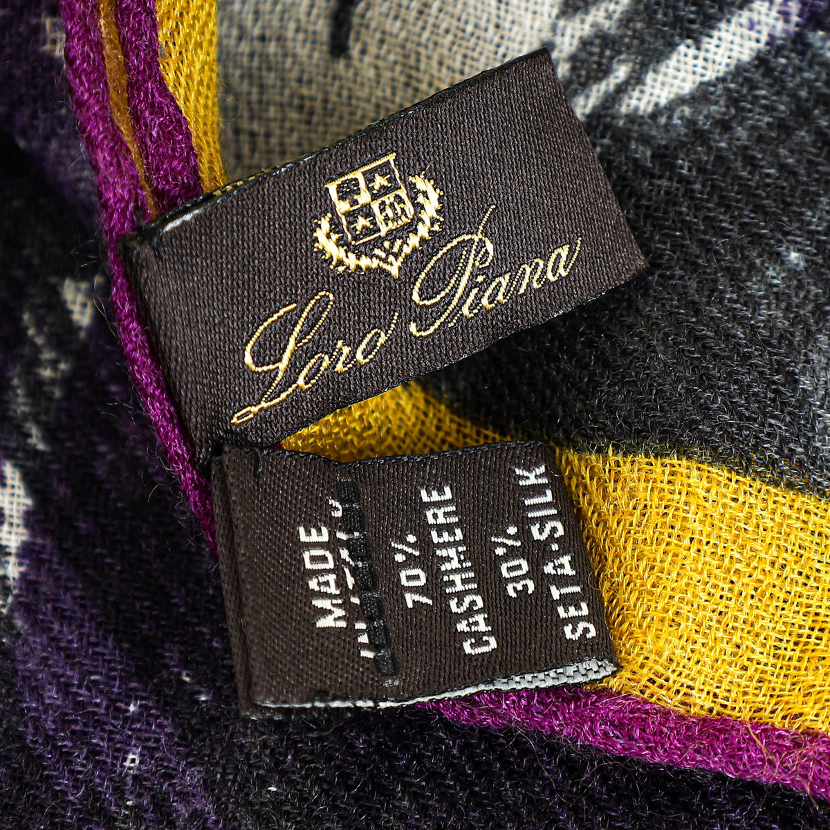 Loro Piana Violet Multicolor Floral Print Cashmere Silk Scarf