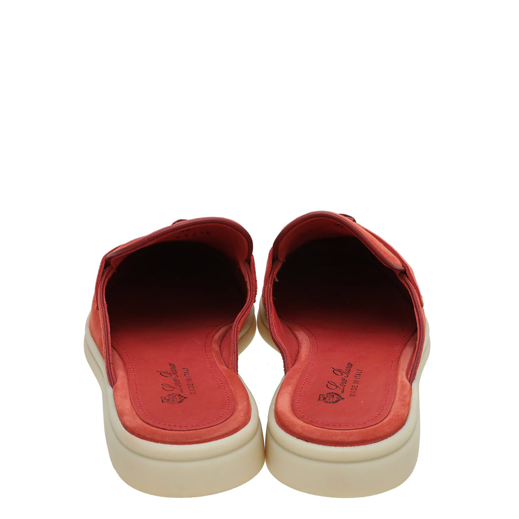 Loro Piana Coral Suede Nautical Charms Walk Babouche Loafers 39