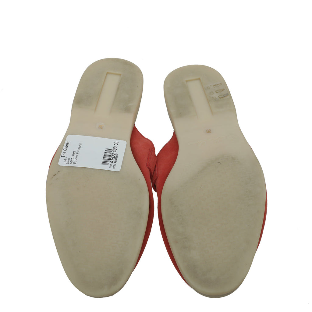 Loro Piana Coral Suede Nautical Charms Walk Babouche Loafers 39