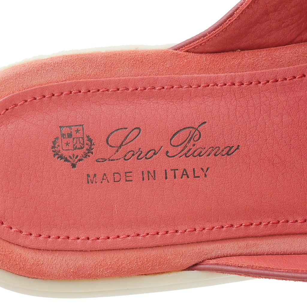 Loro Piana Coral Suede Nautical Charms Walk Babouche Loafers 39