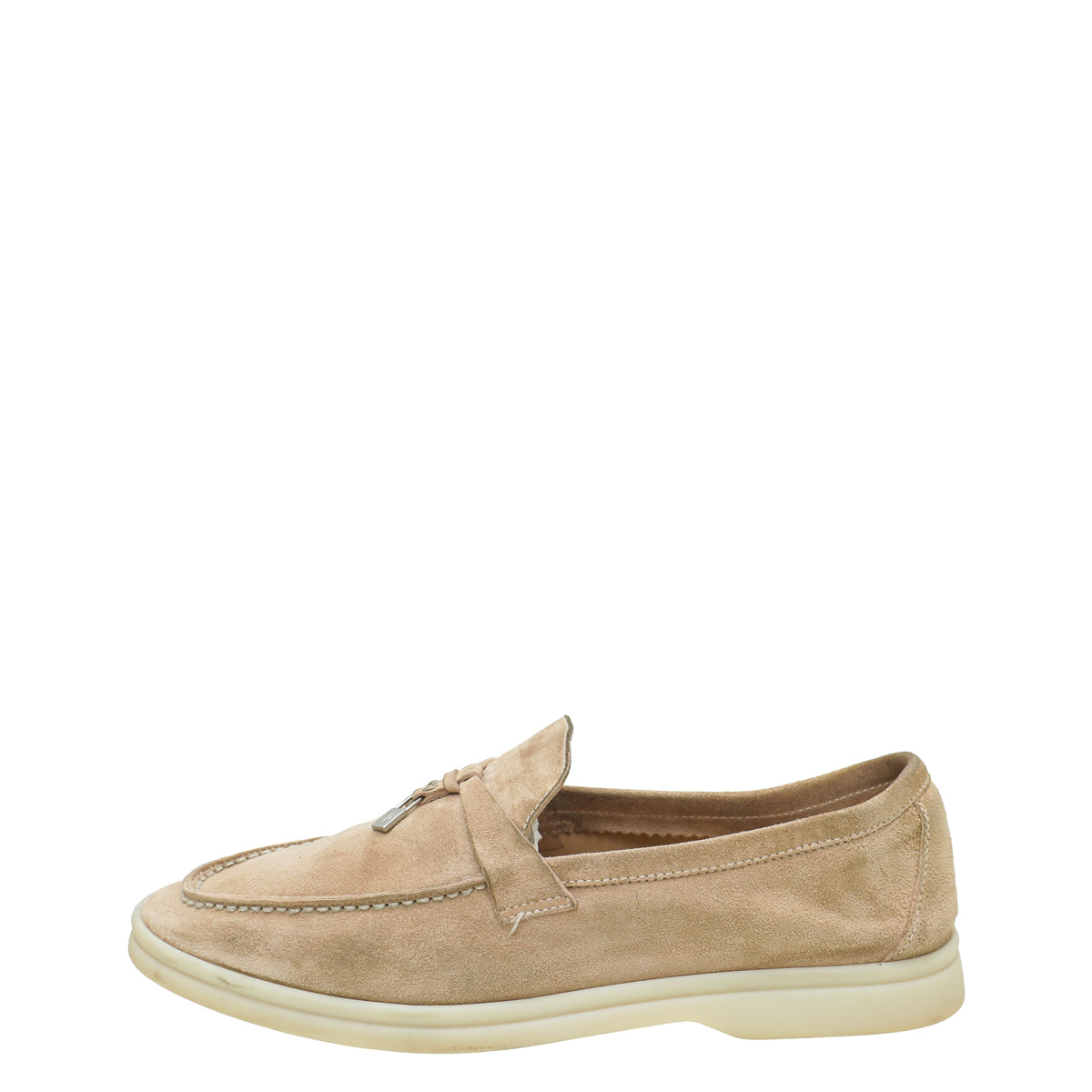 Loro Piana Pink Sand Summer Charms Walk Loafers 38.5