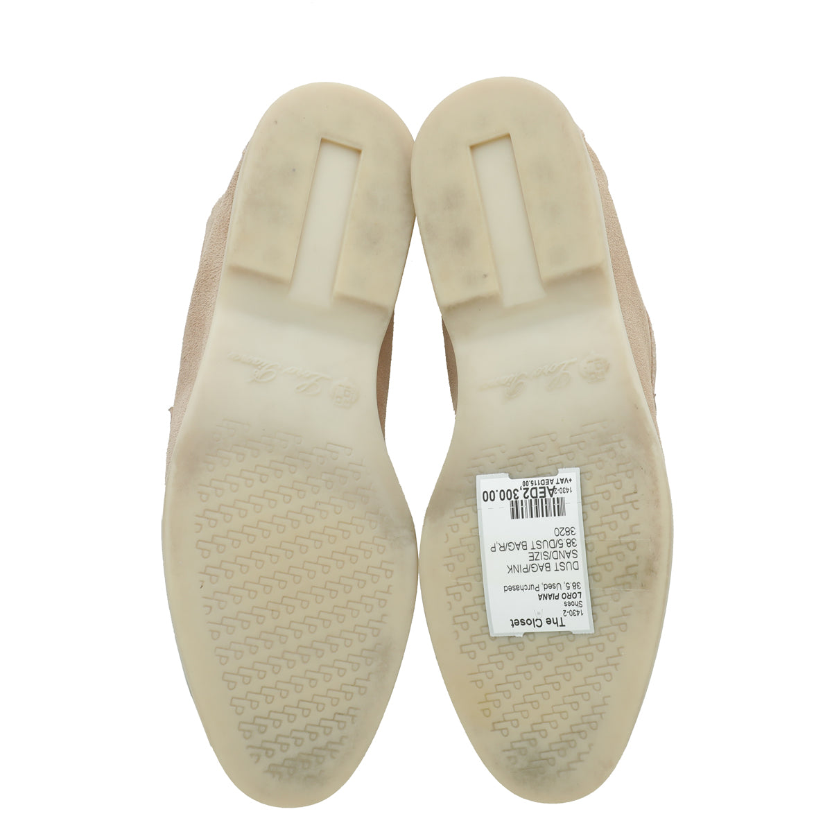 Loro Piana Pink Sand Summer Charms Walk Loafers 38.5