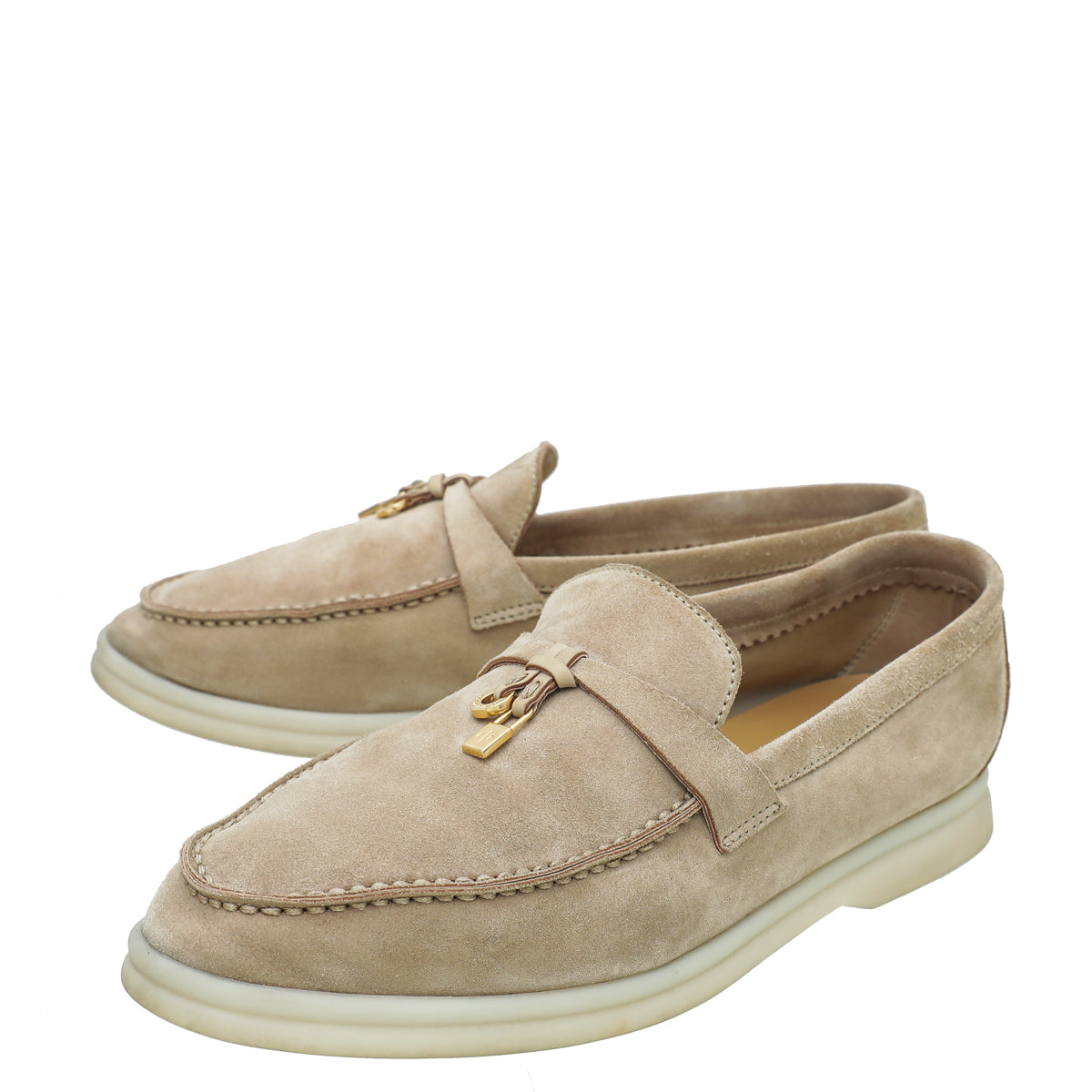 Loro Piana Sandstone Summer Charm Walk Loafers 36