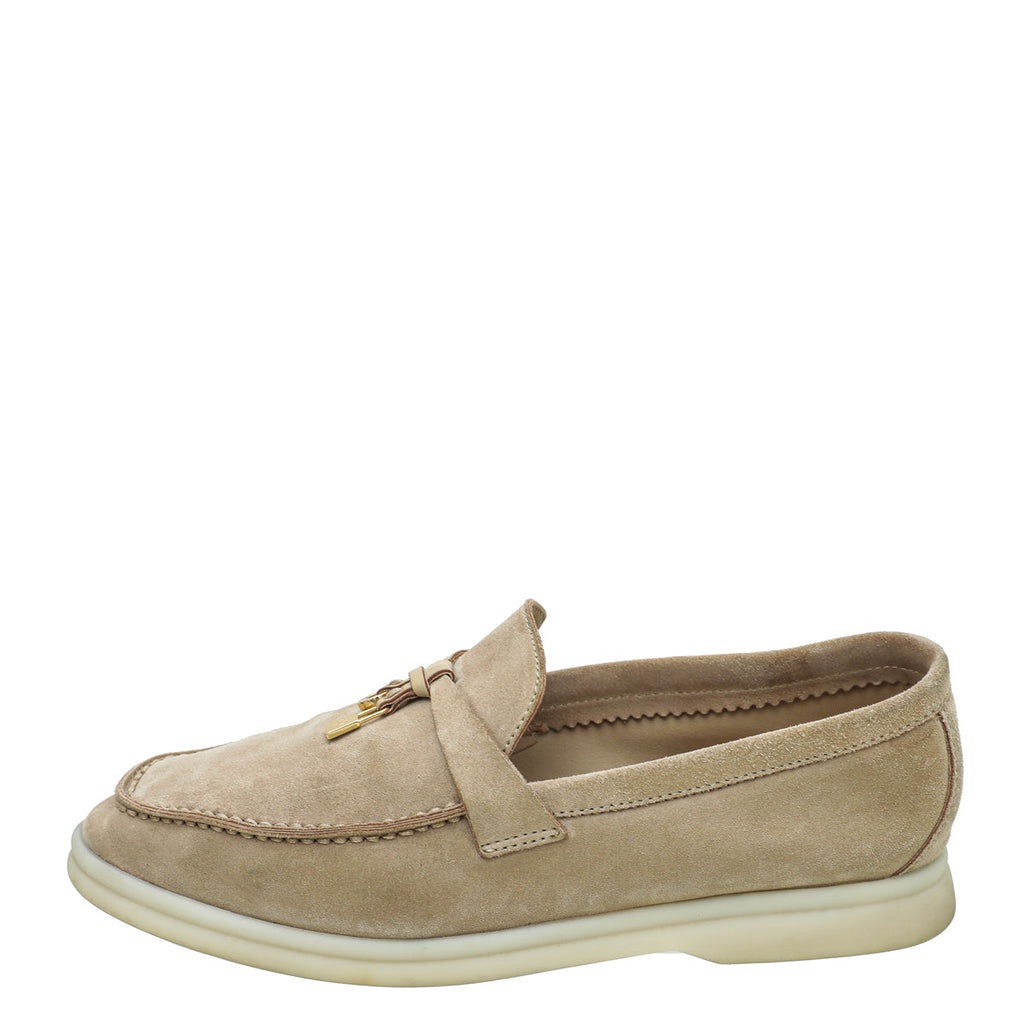 Loro Piana Sandstone Summer Charm Walk Loafers 36