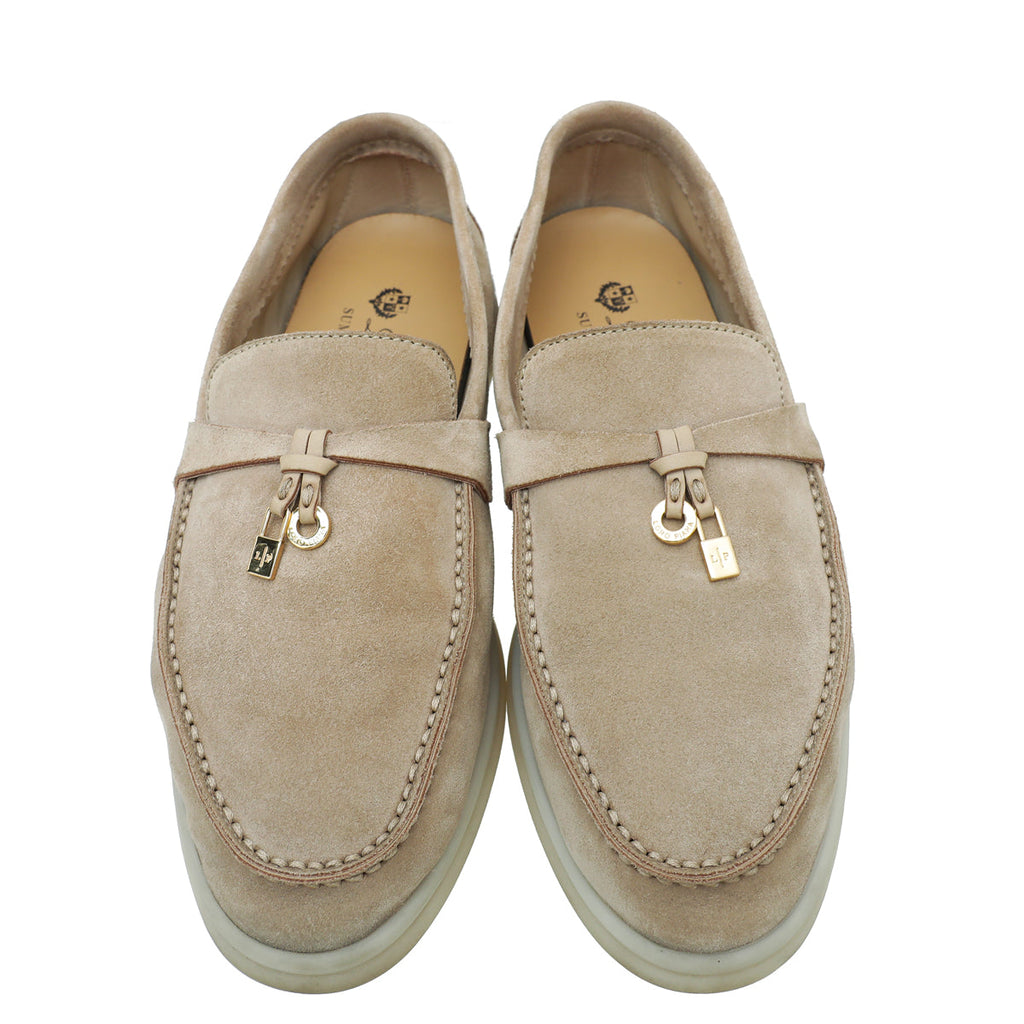 Loro Piana Sandstone Summer Charm Walk Loafers 36