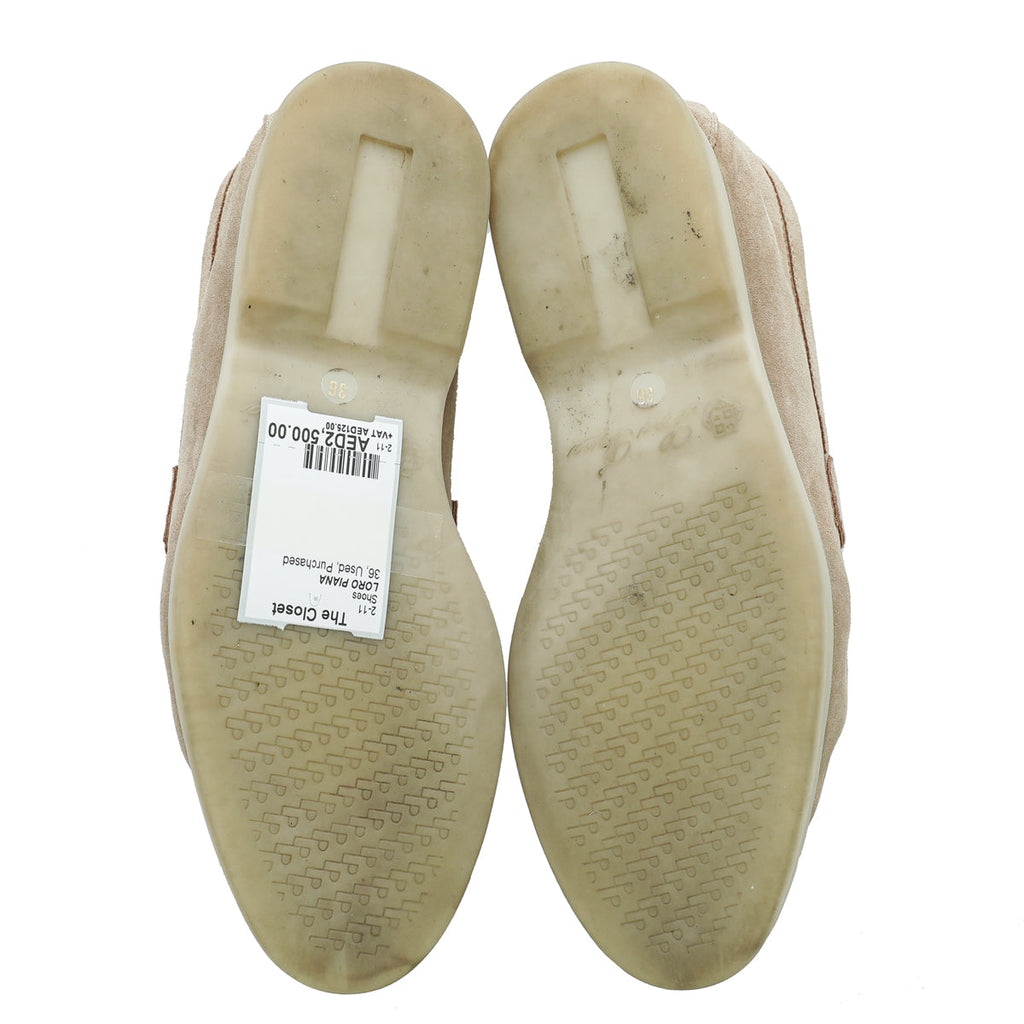 Loro Piana Sandstone Summer Charm Walk Loafers 36