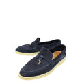 Loro Piana Argo Blue Melange Summer Charms Walk Loafers 37.5