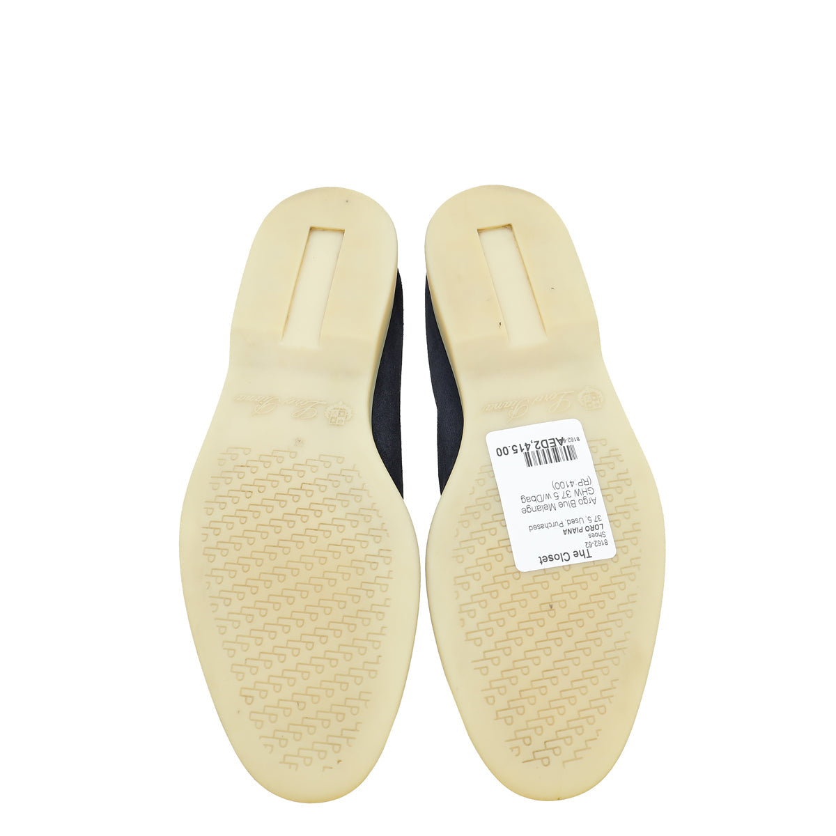 Loro Piana Argo Blue Melange Summer Charms Walk Loafers 37.5