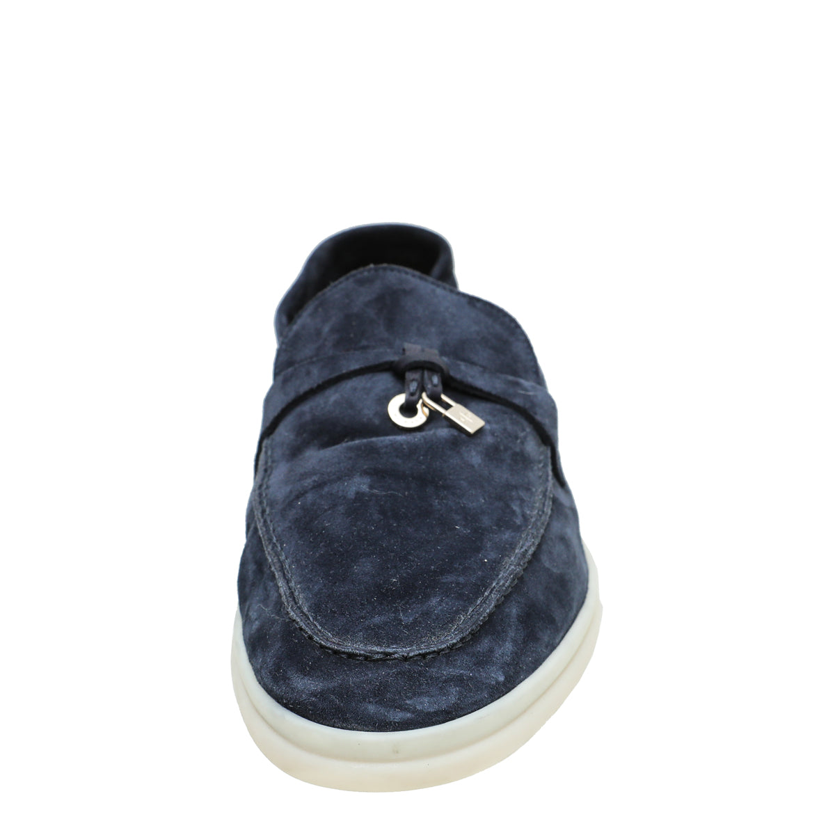Loro Piana Navy Blue Summer Charms Moccasin Loafer 41.5