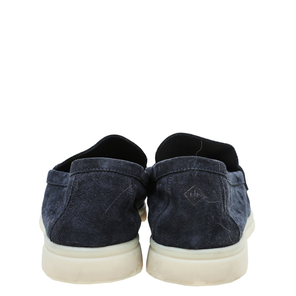 Loro Piana Navy Blue Summer Charms Moccasin Loafer 41.5