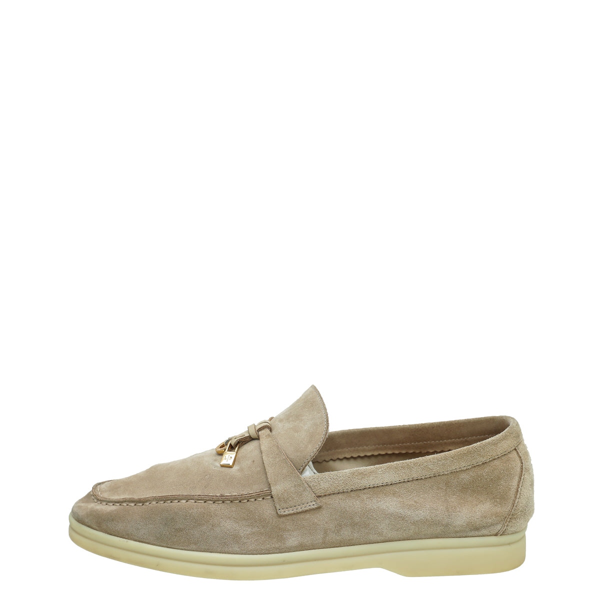 Loro Piana Sandstone Summer Charm Walk Loafers 38