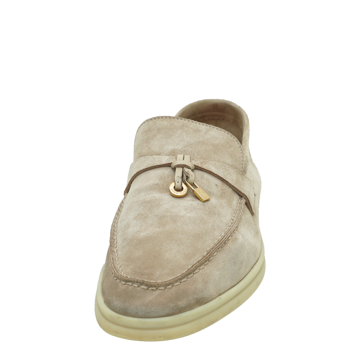 Loro Piana Sandstone Summer Charm Walk Loafers 38