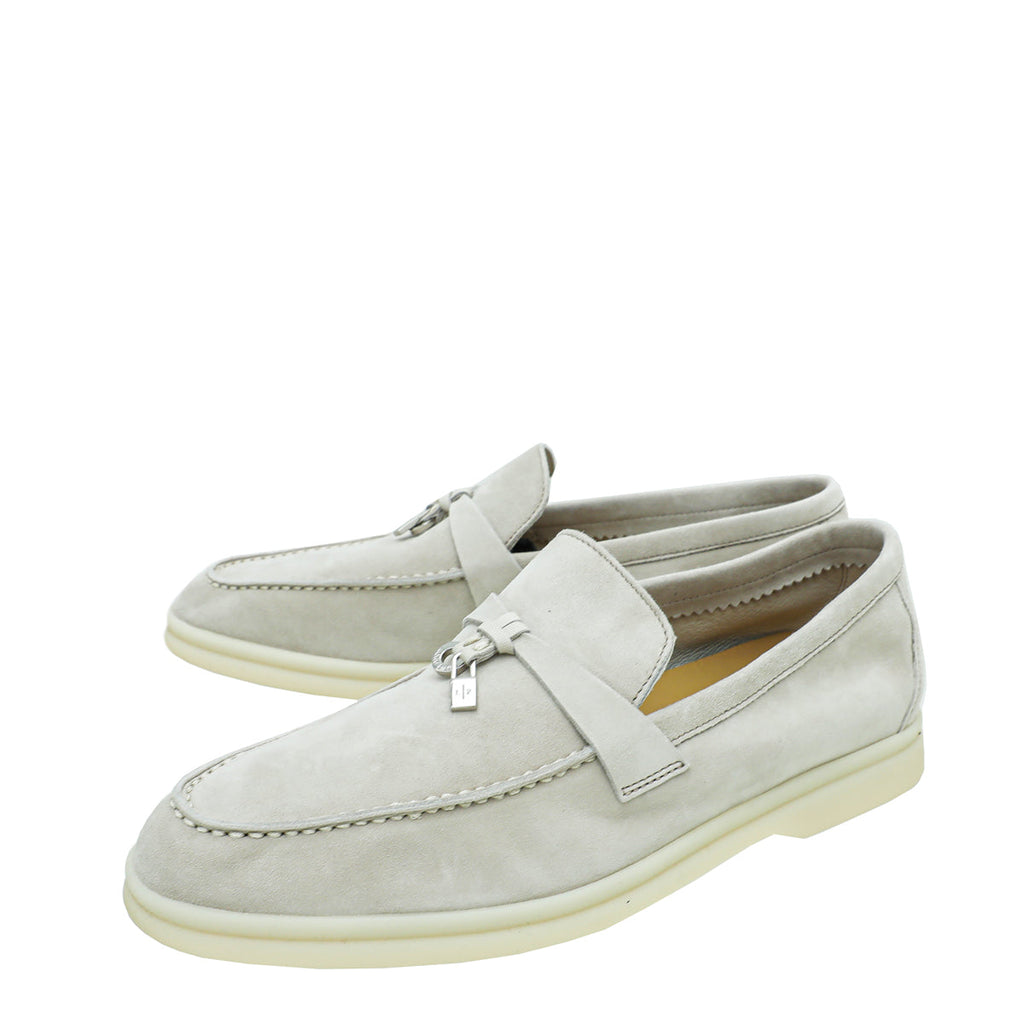 Loro Piana Pearl Powder Summer Charms Moccasin 38