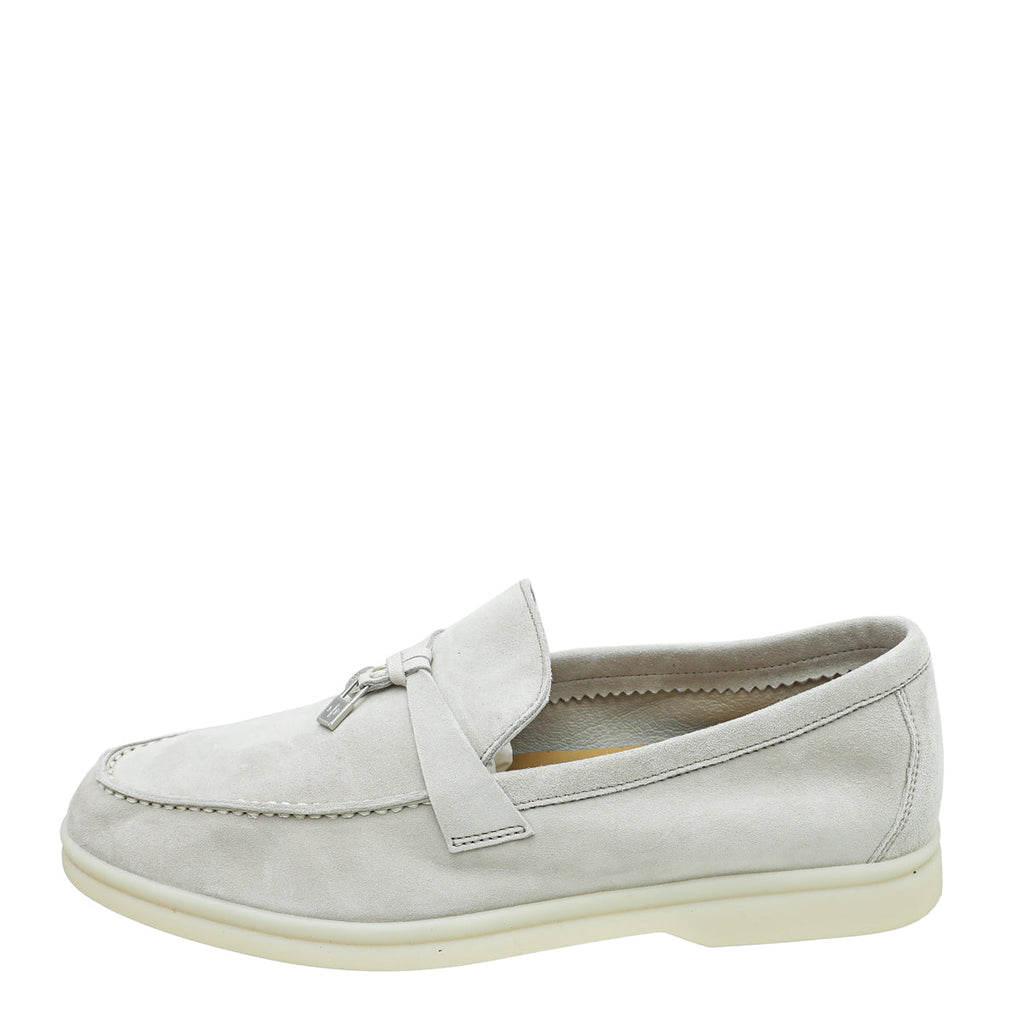 Loro Piana Pearl Powder Summer Charms Moccasin 38