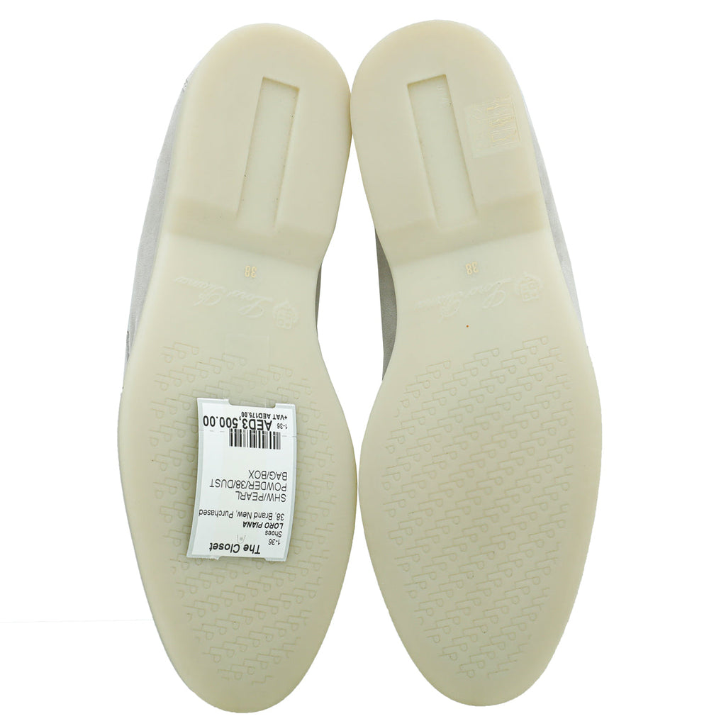 Loro Piana Pearl Powder Summer Charms Moccasin 38