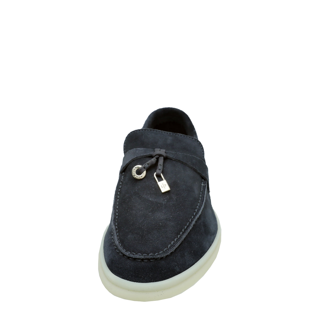 Loro Piana Argo Blue Melange Summer Charms Moccasin 37.5