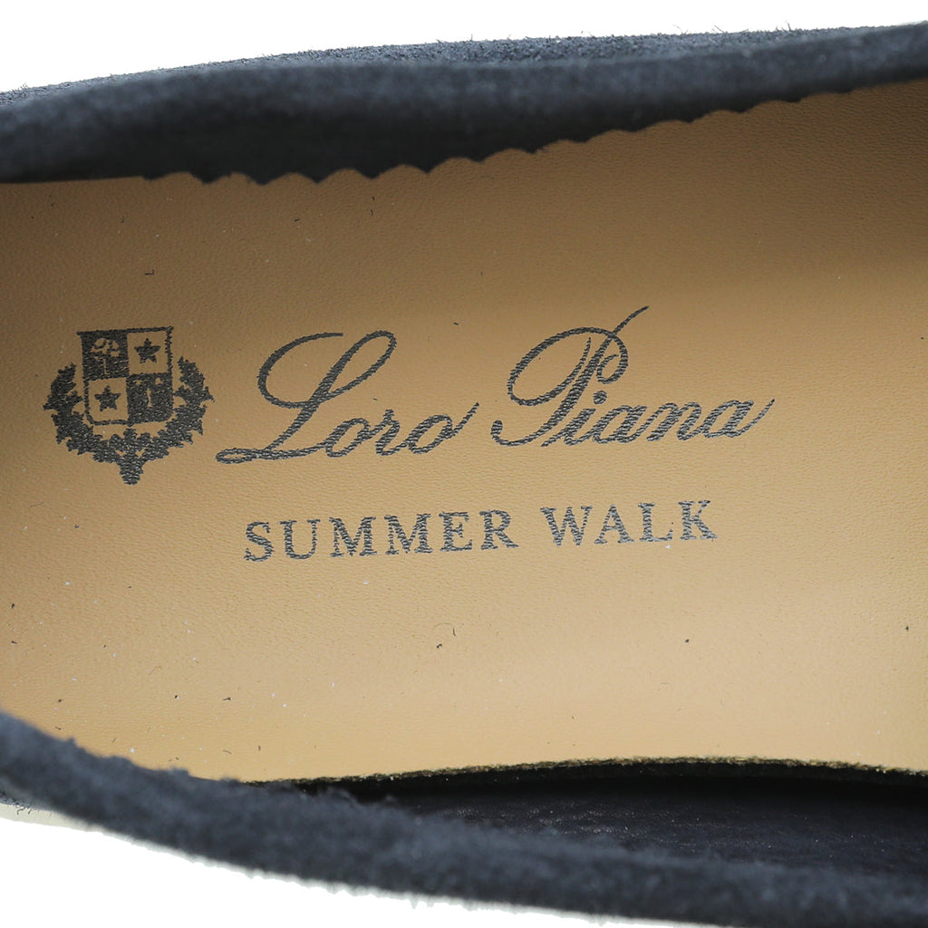 Loro Piana Argo Blue Melange Summer Charms Moccasin 37.5