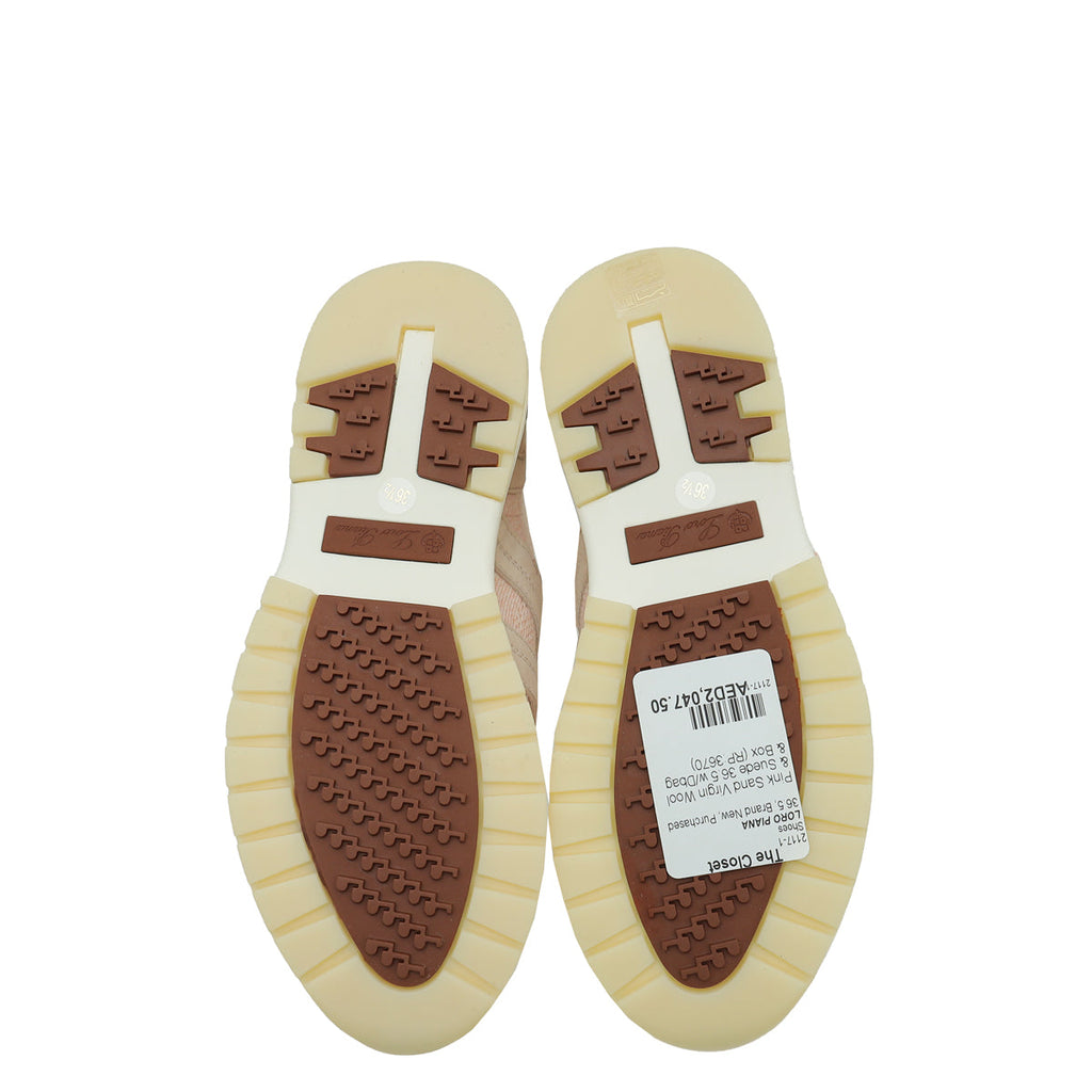 Loro Piana Pink Sand Lady Flexy Walk Sneaker 36.5