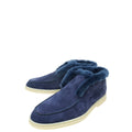 Loro Piana Midnight Blue Suede Fur Open Walk Chukka Boots 37