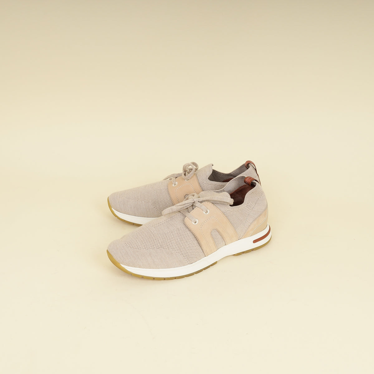Loro Piana Beige Melange 360 LP Lady Flexy Walk Sneaker 40