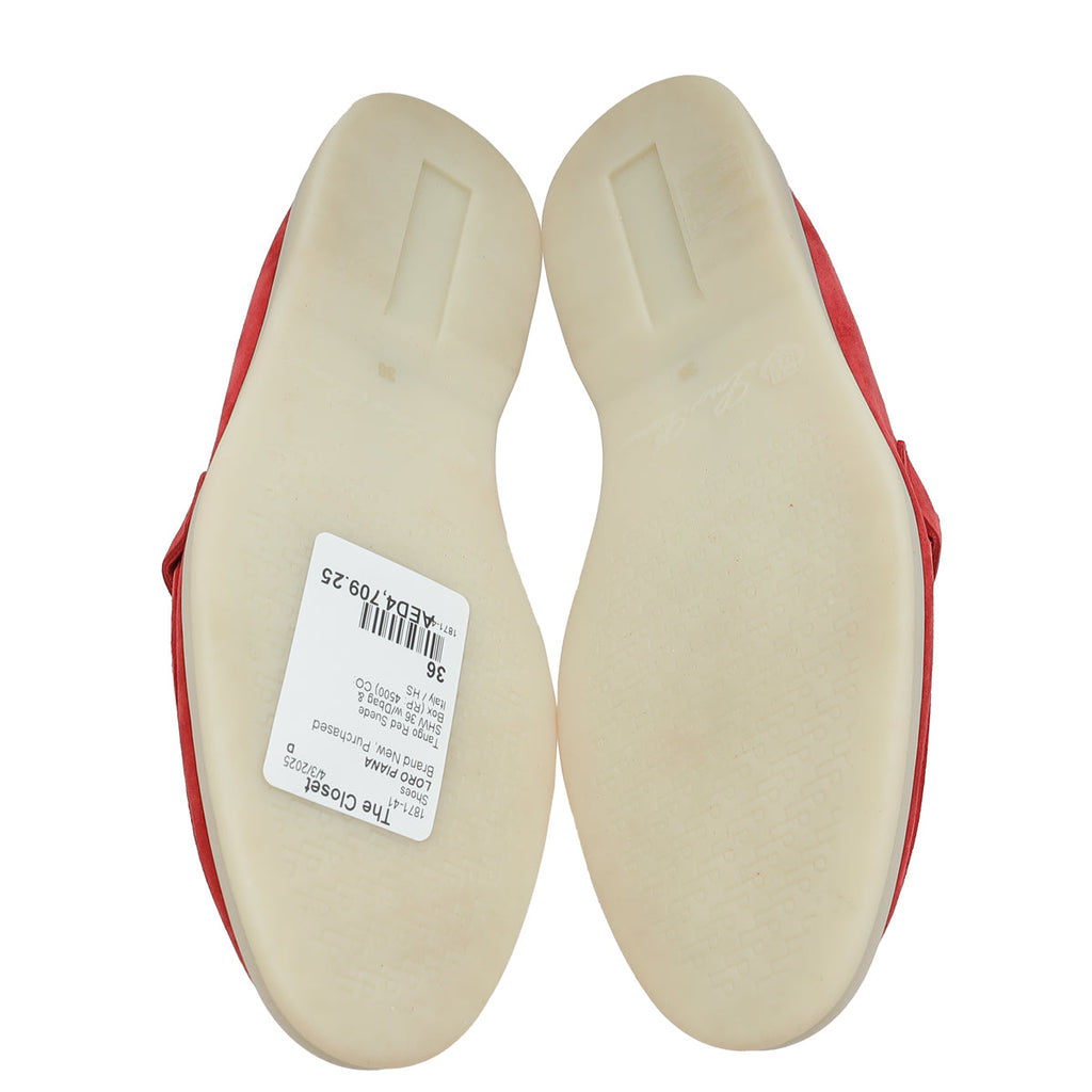 Loro Piana Tango Red Summer Charms Walk Loafer W/ Loro Piana My Charm 36